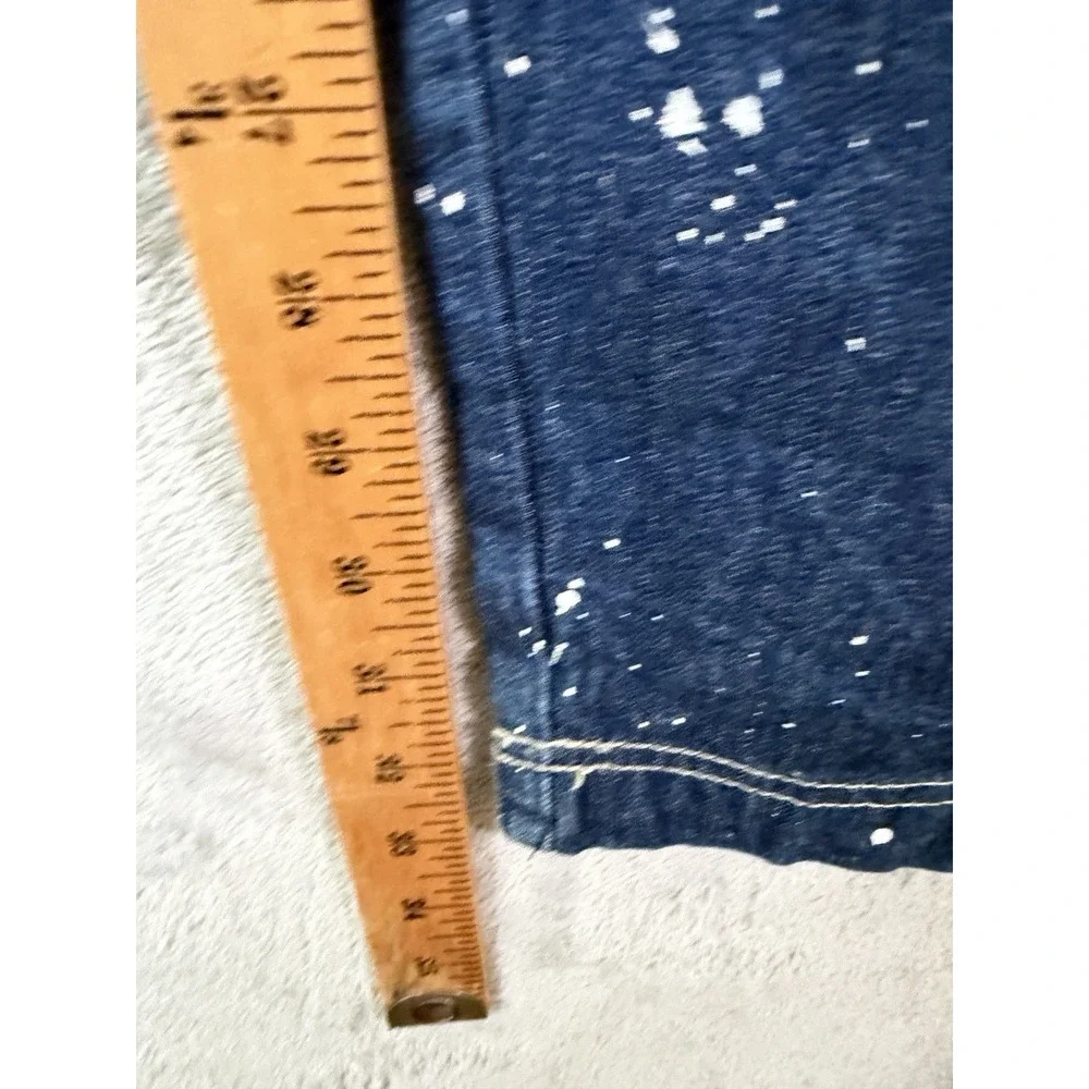 FUBU 90s Vtg‎ BAGGY Carpenter Blue Jeans 36x34 Rap Hip-Hop Paint Splatter